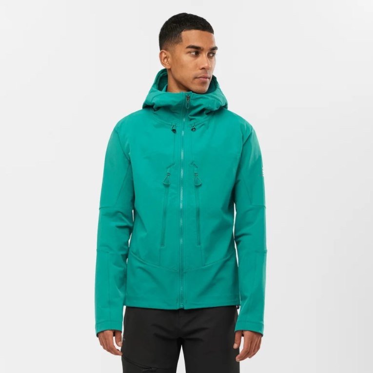 Turquoise Salomon Outpeak Softshell Full Zip Men\'s Jackets | PH 30965J